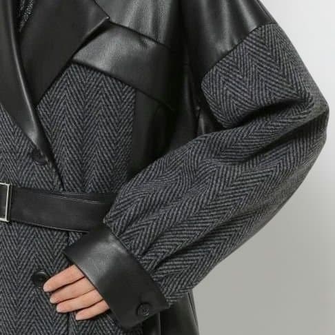 ♡美品♡HARE ハレ ウーリーテックイソザイキリカエコート トレンチ 合皮 ♡美品♡HARE ハレ ウーリーテックイソザイキリカエコート トレンチ 合皮