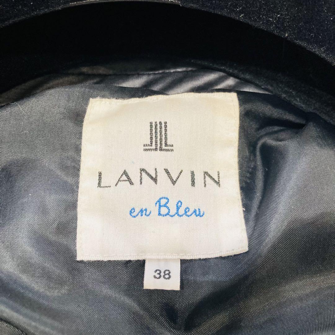 LANVIN en Bleu サイズM グレー ダウンコート ラクーンファー LANVIN en Bleu サイズM グレー ダウンコート ラクーンファー
