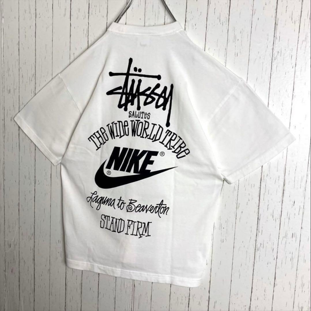 【人気コラボ】ナイキ NIKE ステューシー★ビッグロゴ Tシャツ ホワイト