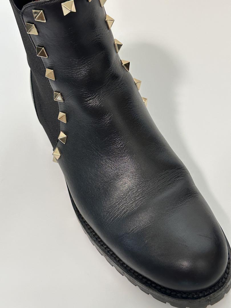 VALENTINO ブーツ ブラック スタッズ 23.5