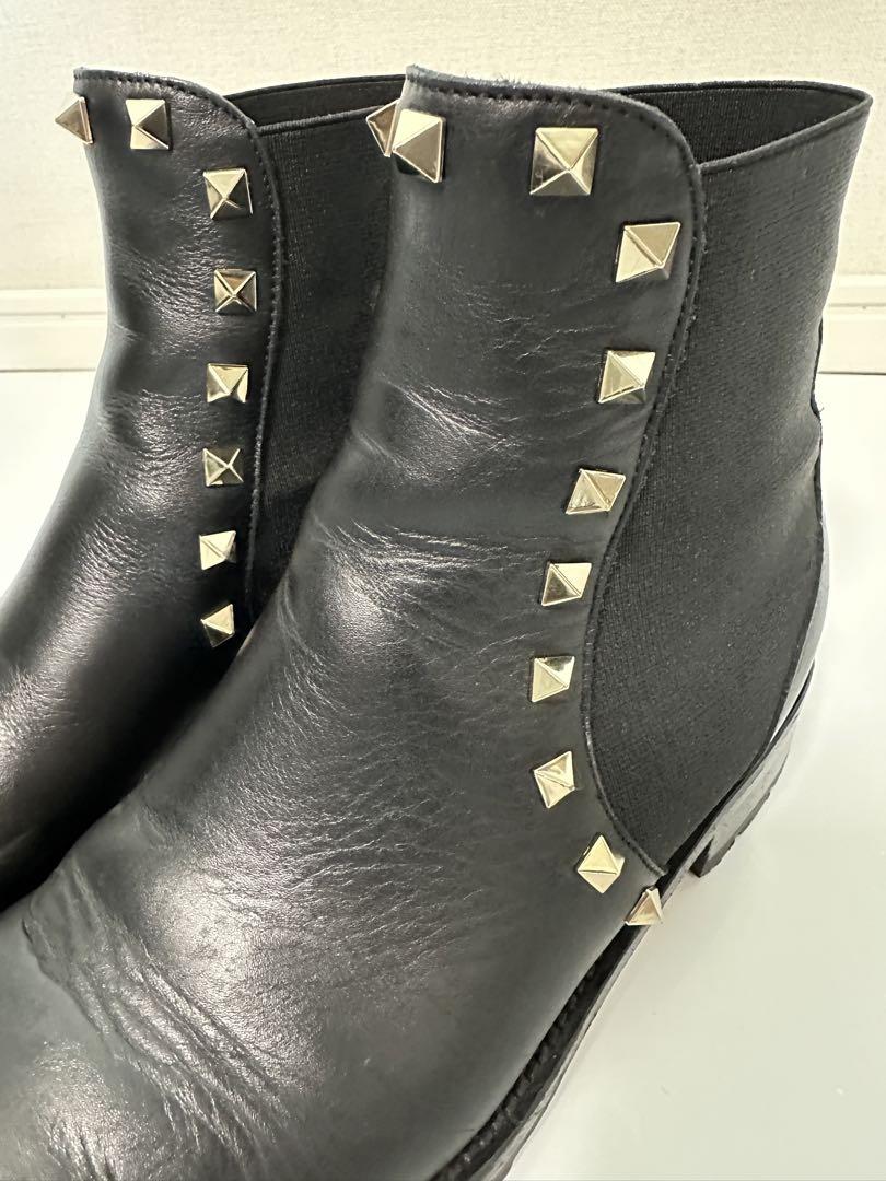 VALENTINO ブーツ ブラック スタッズ 23.5