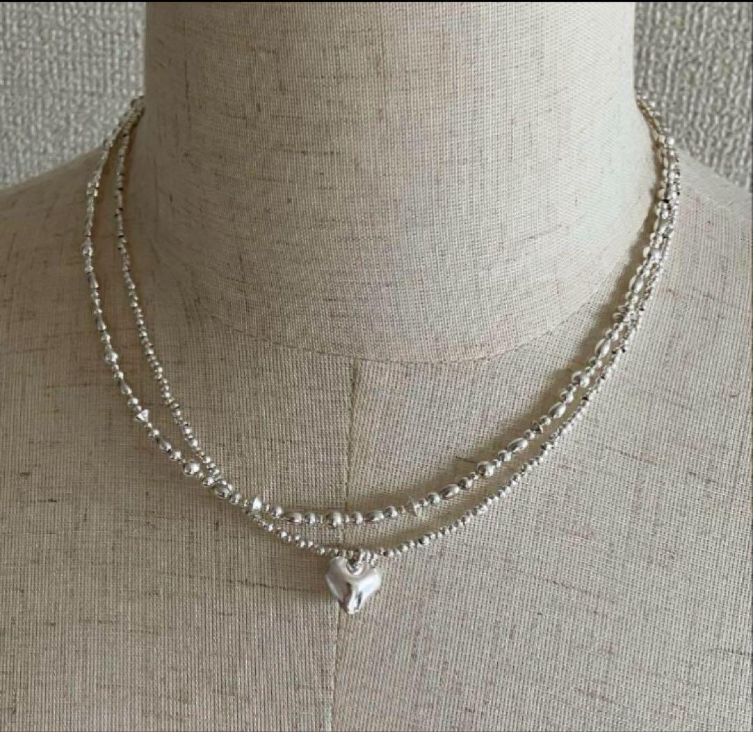 silver925ビーズづくしのネックレス46cm - メルカリ