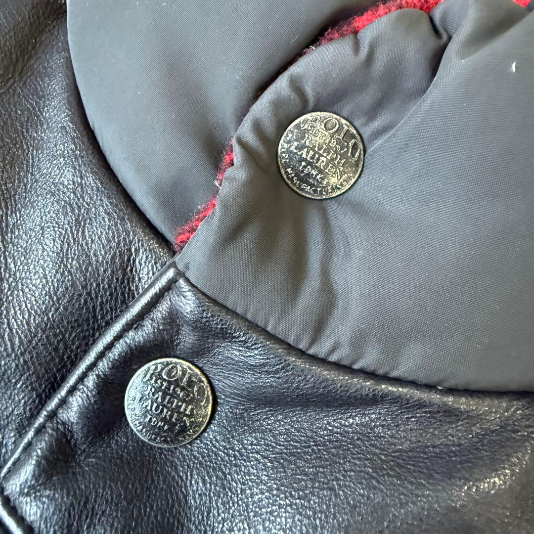 希少■ポロラルフローレン【L】リバーシブル ダウンベスト レザー ブラック 古着 希少■ポロラルフローレン【L】リバーシブル ダウンベスト レザー ブラック 古着