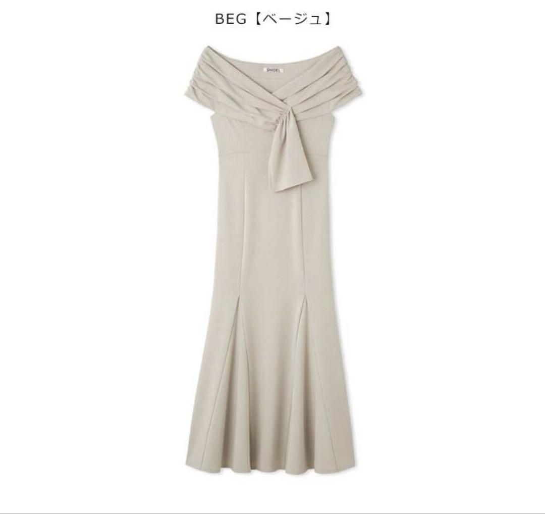 SNIDEL リボンモチーフドレス　ベージュ　1