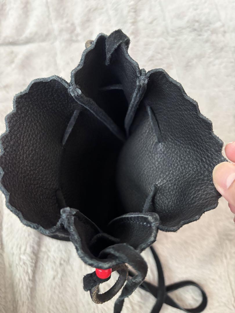 ゴローズ 巾着ポーチ L goros 黒ブラック 巾着バック 小銭入れ２点セット