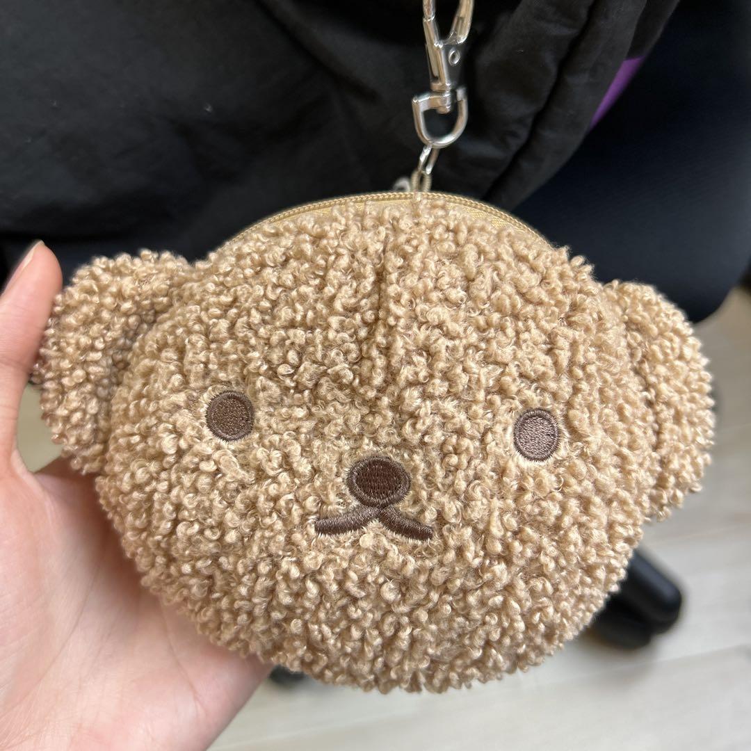 クマの顔 コインケース ベージュ