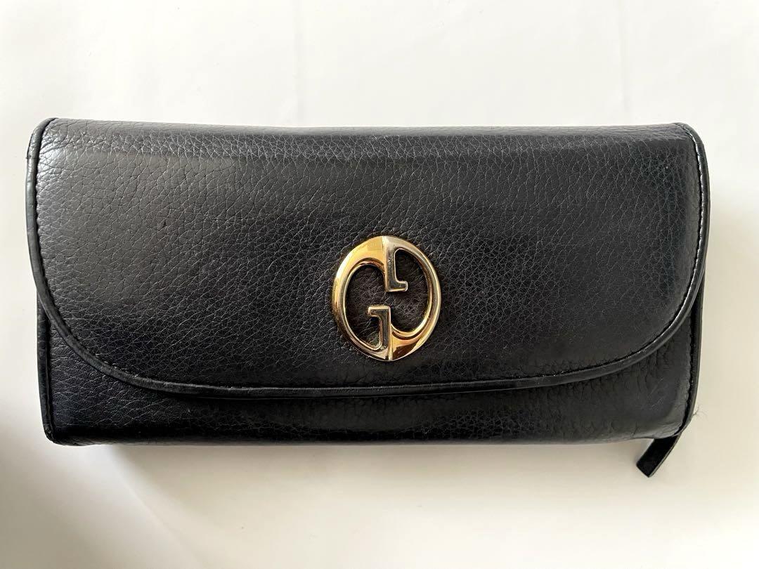 GUCCI ブラックレザー 長財布 245739・493075