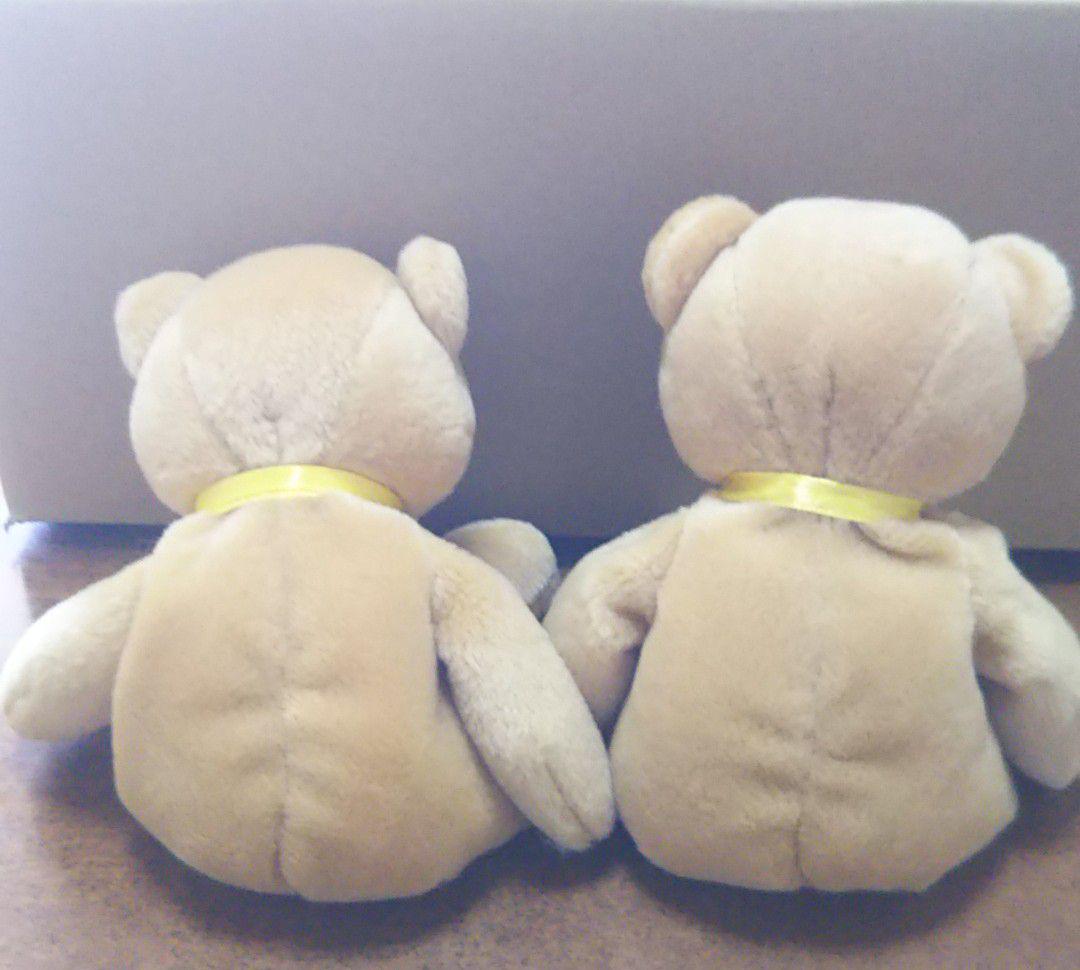 クマ型ぬいぐるみ2体セット（白・ピンク） - メルカリ