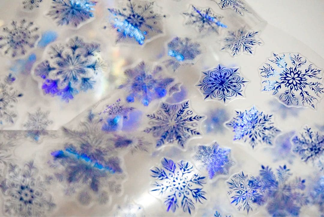 海外マスキングテープ巻売り 降雪・青色 装飾マスキングテープ人物マステ