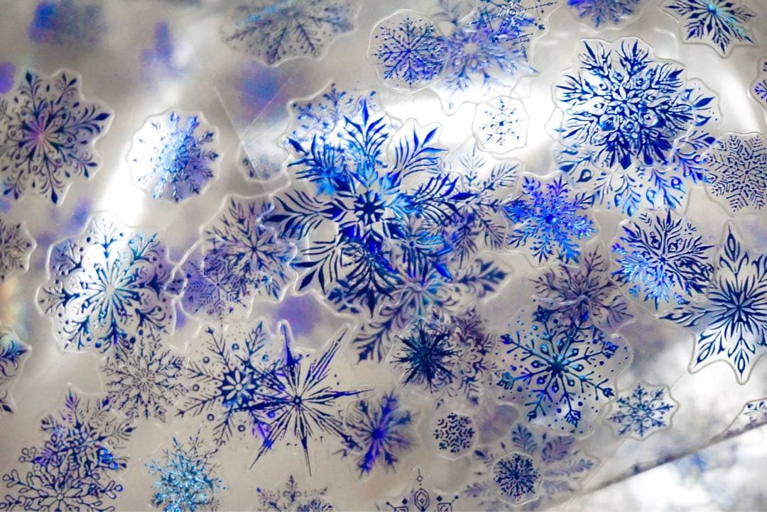 海外マスキングテープ巻売り 降雪・青色 装飾マスキングテープ人物マステ