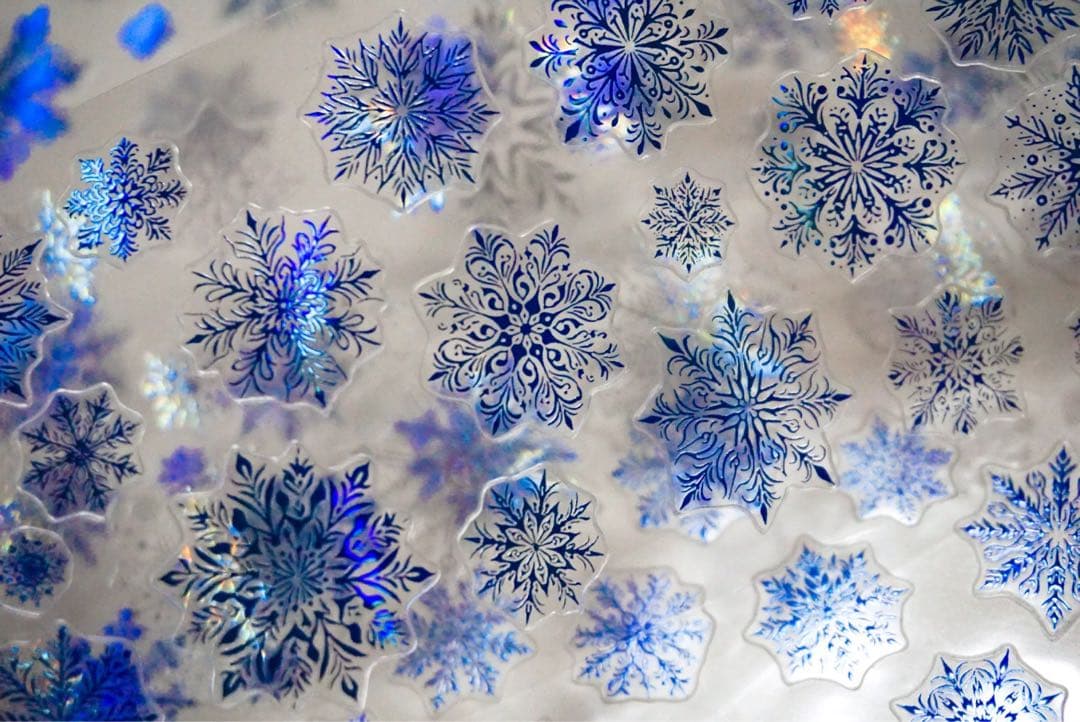 海外マスキングテープ巻売り 降雪・青色 装飾マスキングテープ人物マステ