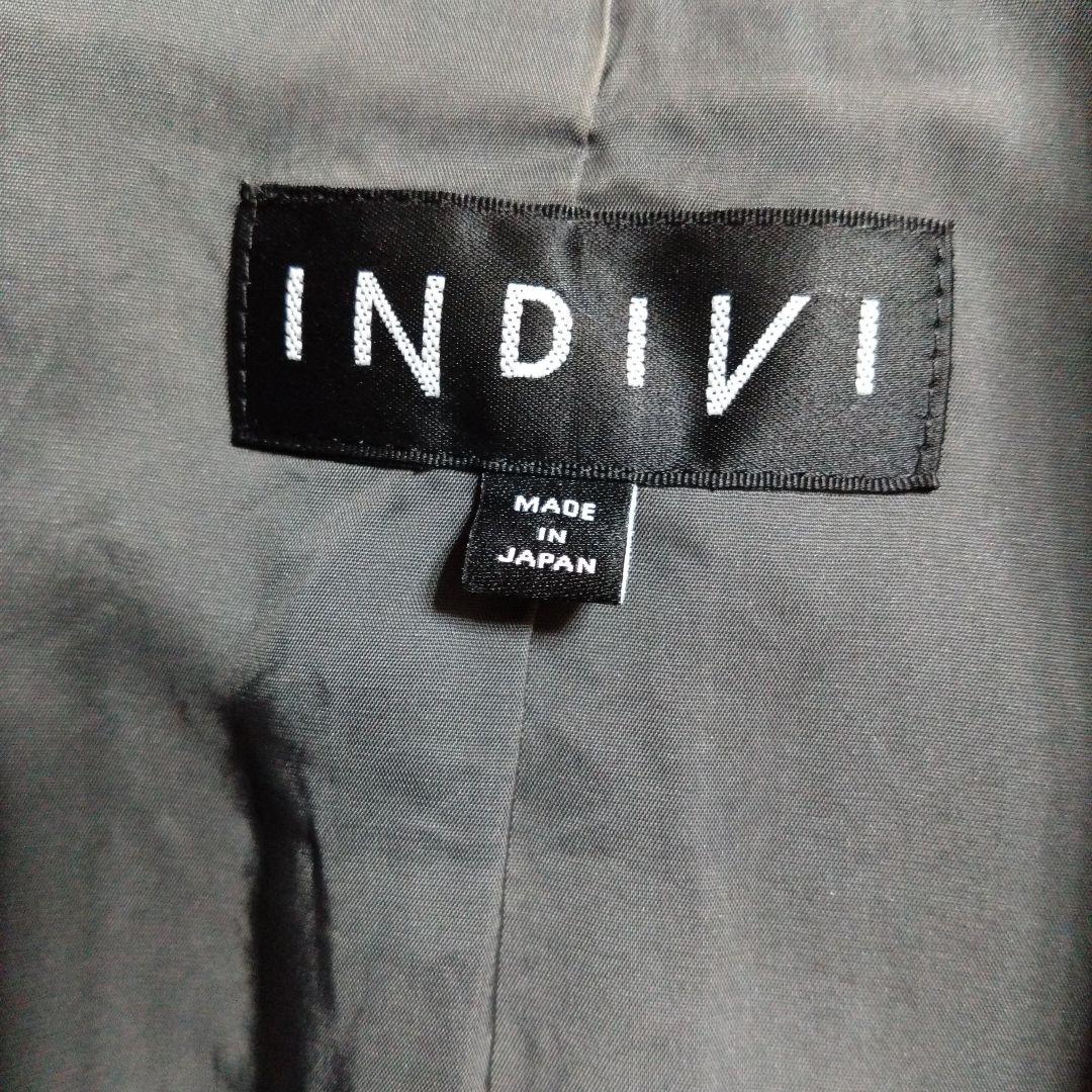 INDIVI☆インディヴィ☆グレー スーツ シングルブレスト☆ストライプ