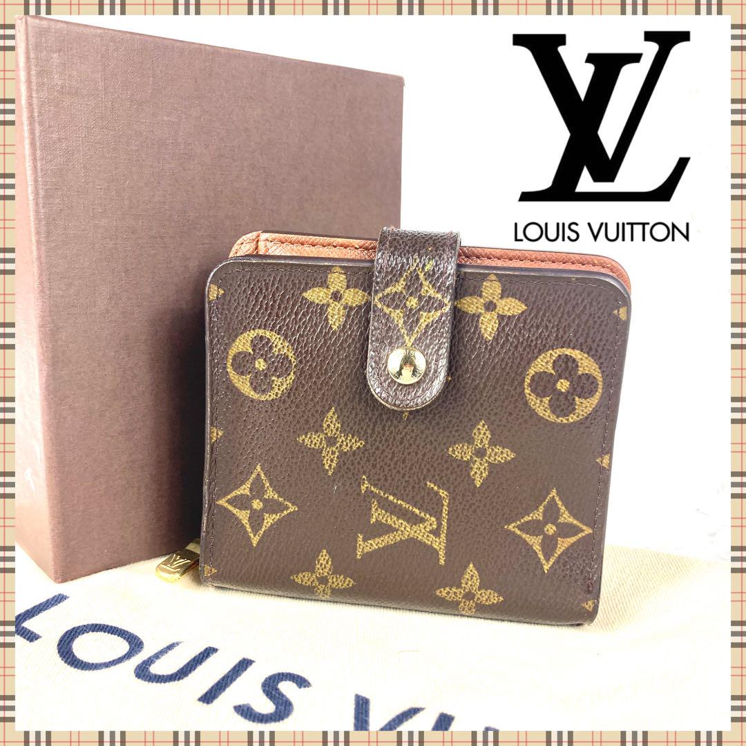 ✨正規品✨ルイヴィトン モノグラム コンパクトジップ　二つ折り 財布　箱付き