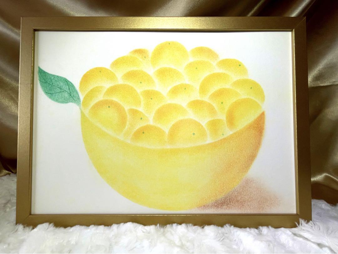 西に黄色い果物（風水画）