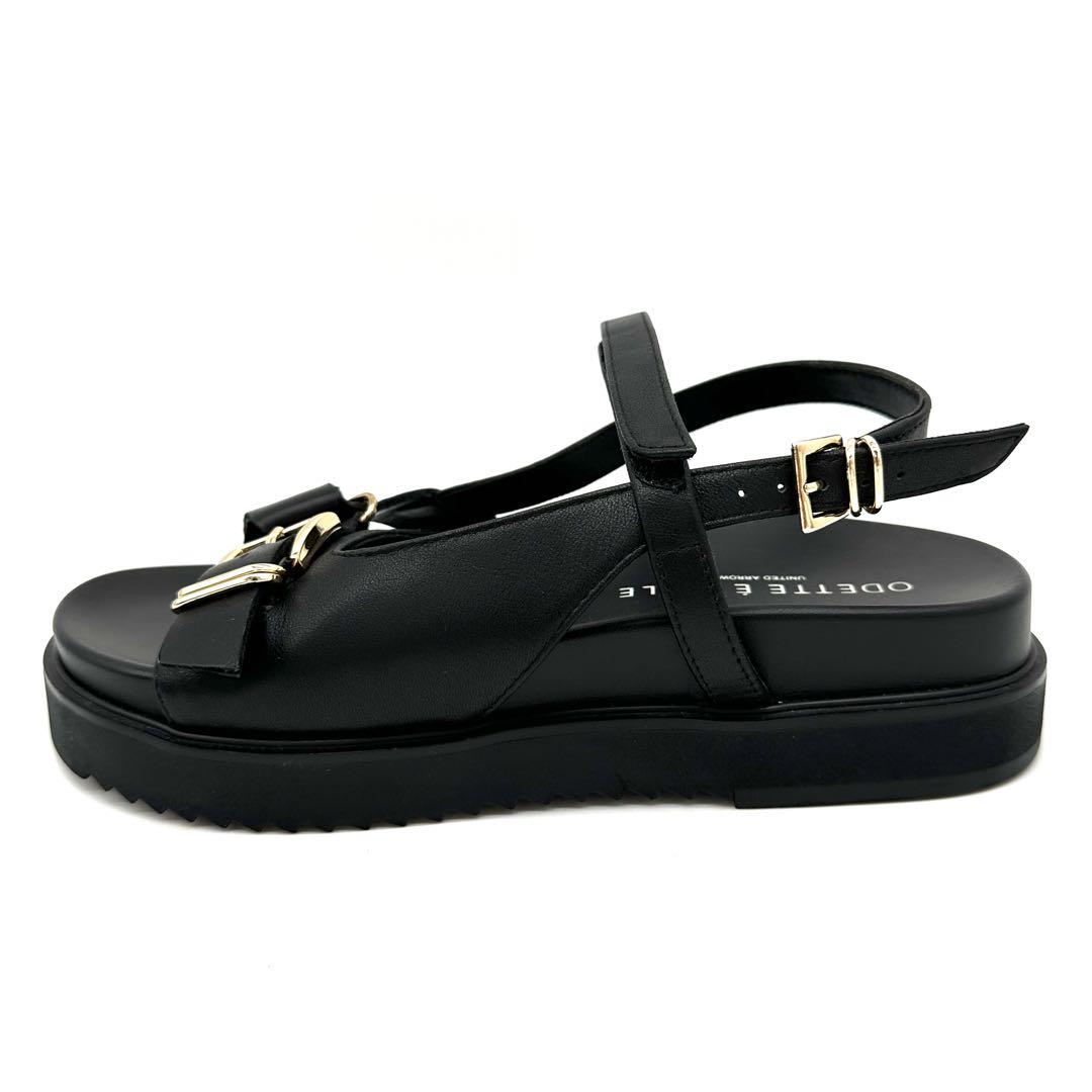 〈極美品〉Odette e Odile【22.5】ミックスベルトサンダル 黒 極美品〉Odette e Odile【22.5】ミックスベルトサンダル 黒