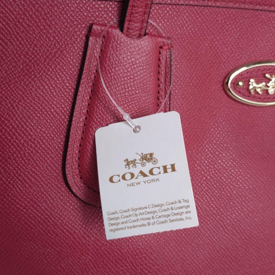 新品タグ付き COACH トートバッグ 肩掛け レッド 大容器