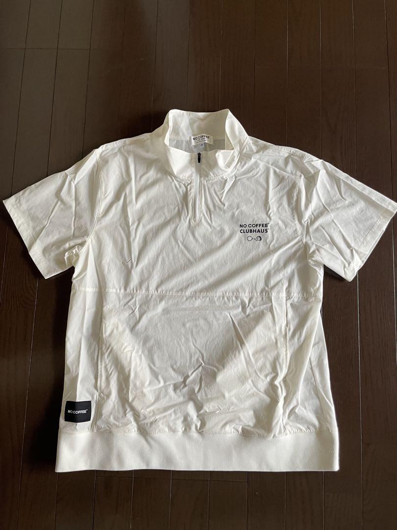NO GOLFxCLUB HOUSE 半袖ハーフジップナイロンピステ 白 M
