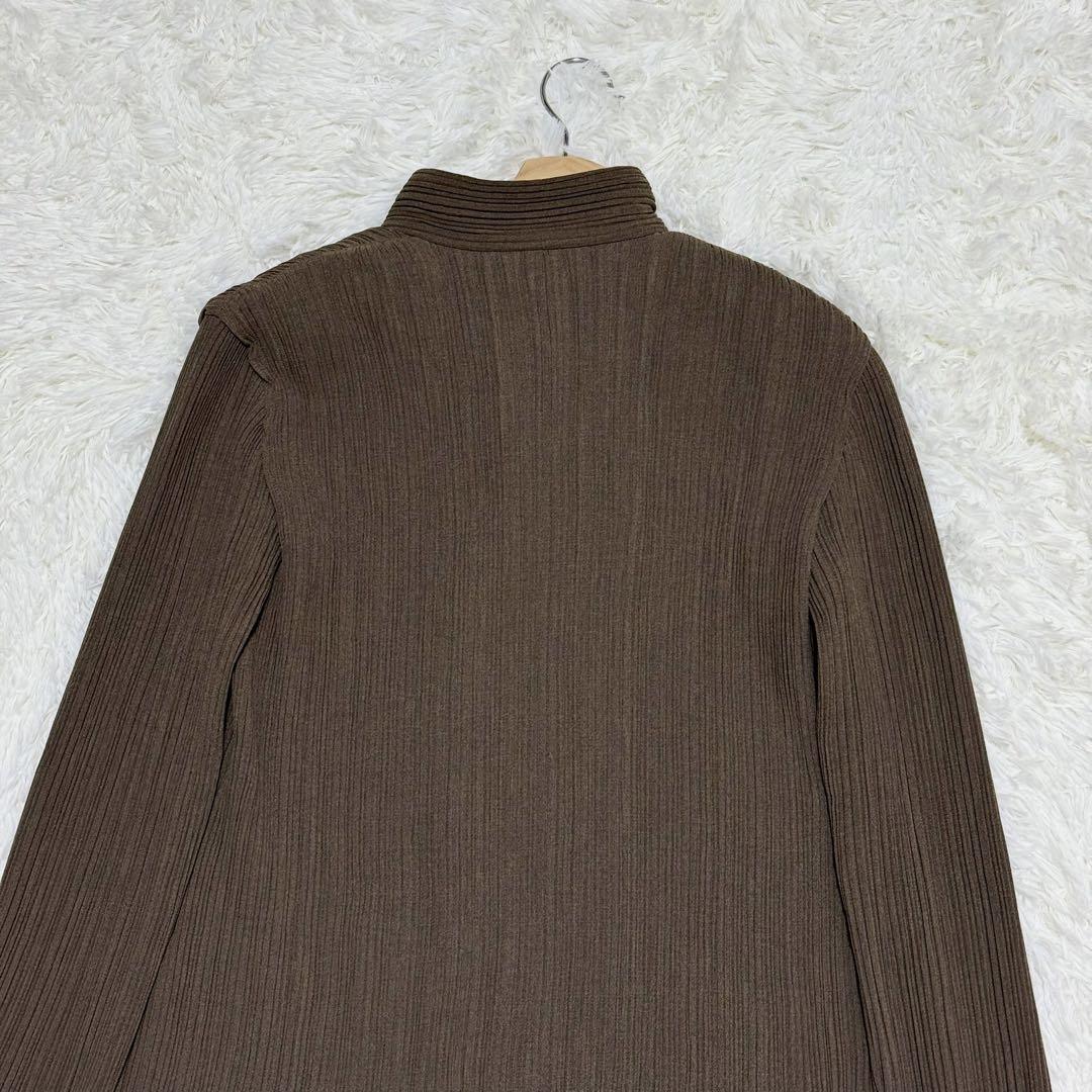 極美品 イッセイミヤケ ノーカラージャケット プリーツ加工
