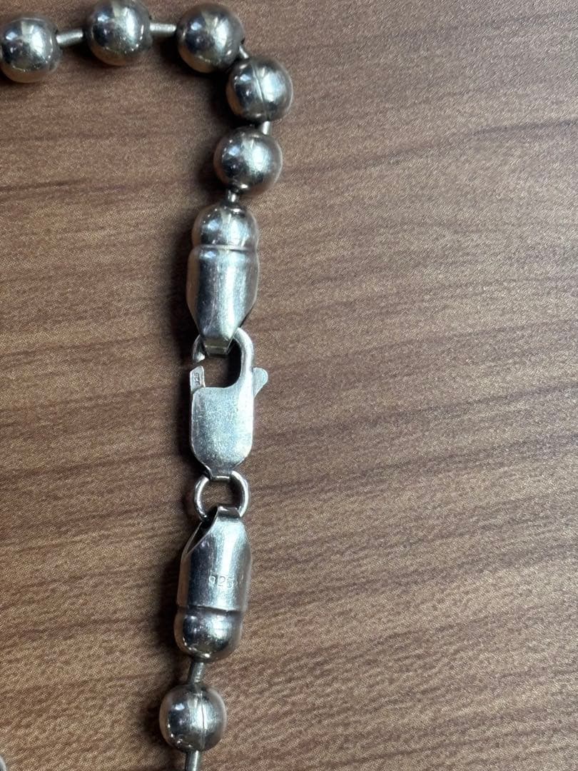 シルバー ビーズネックレス 約101cm シルバー ビーズネックレス 約101cm