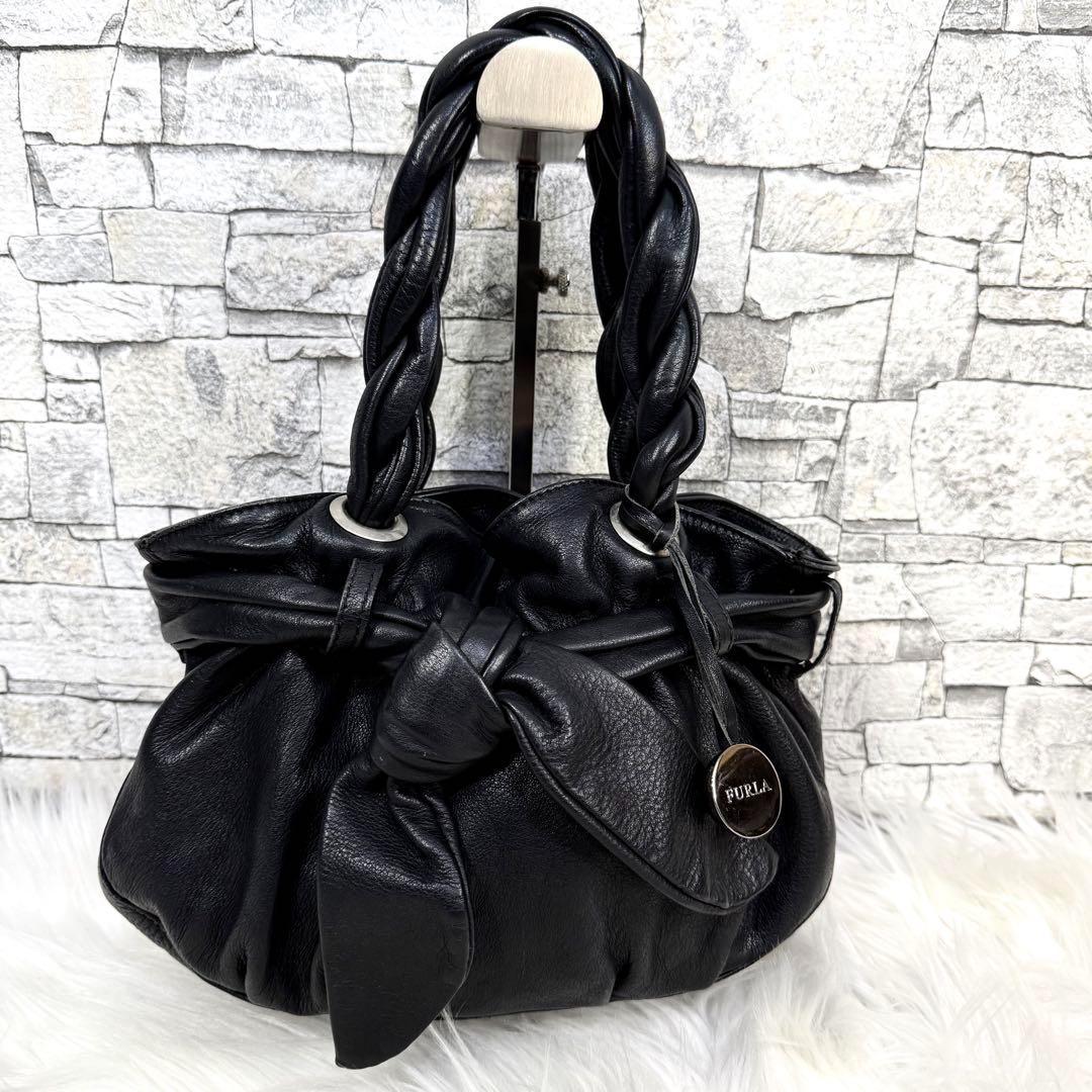 最旬トレンドパンツ FURLA トート リボン巾着ロゴレザーミニハンドバッグ フルラ バッグ