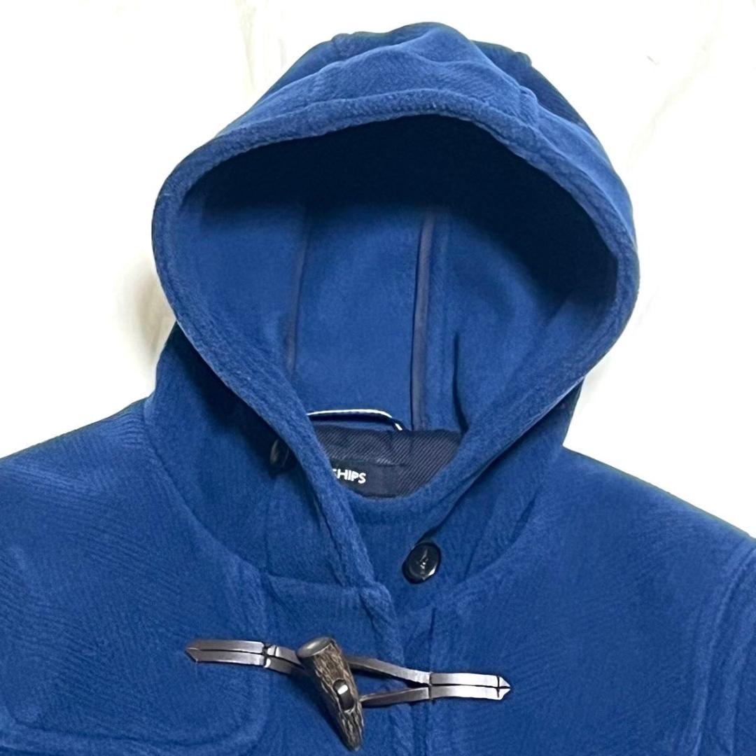 美品　シップス　ダッフルコート　バロムブローサ　ヘリンボーン　ブルー　近年モデル