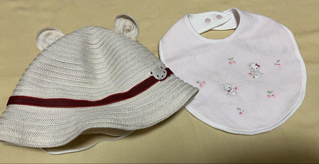 ファミリア　くま耳帽子　スタイのセット　美品