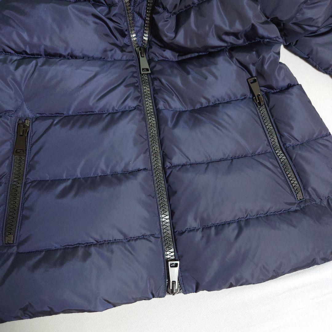 新品】MONCLER ネイビー ダウンジャケット ファー付き - メルカリ