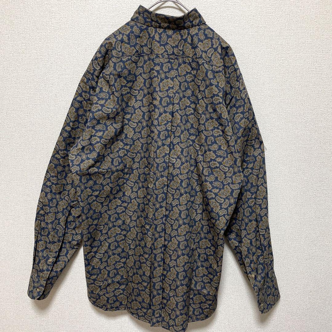 【★大感謝セール】 BURBERRY バーバリー 90s 希少 ペイズリー Lサイズ 長袖シャツ トップス