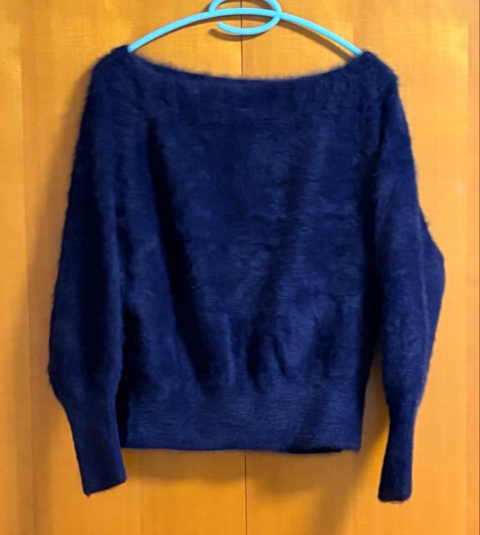 La boutique BonBon ヘアリーウールカシミヤ混オフショルニット La boutique BonBon ヘアリーウールカシミヤ混オフショルニット