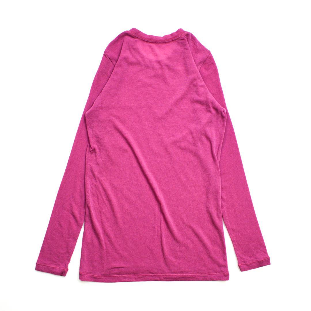 ISSEY MIYAKE meイッセイミヤケ テンセルクルーネックニットマゼンダ