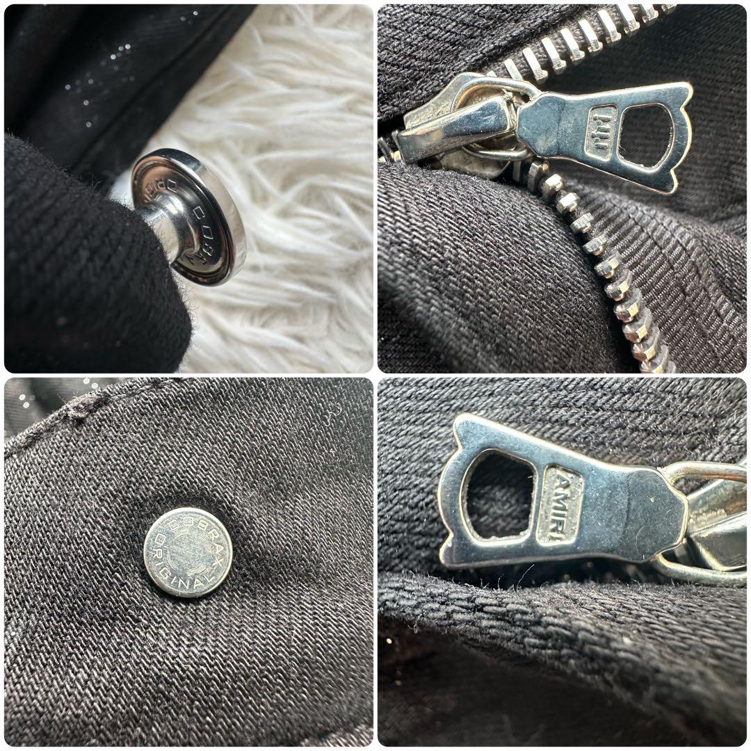 美品　AMIRI　アミリ　グリッター　ラメ　スキニー　ジーンズ　黒　ダメージ