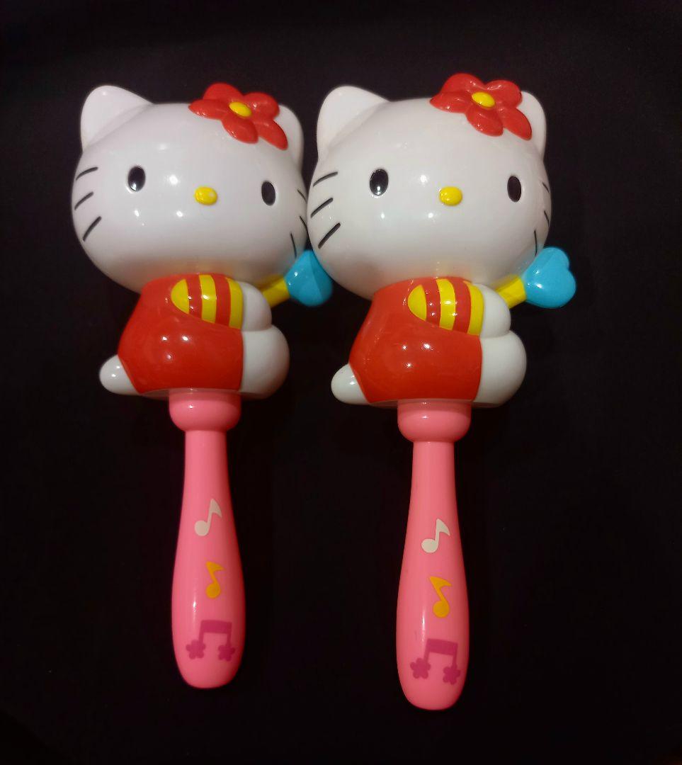 ハローキティ　レトロ　楽器　おもちゃ　2001　マラカス　鈴　リングベル