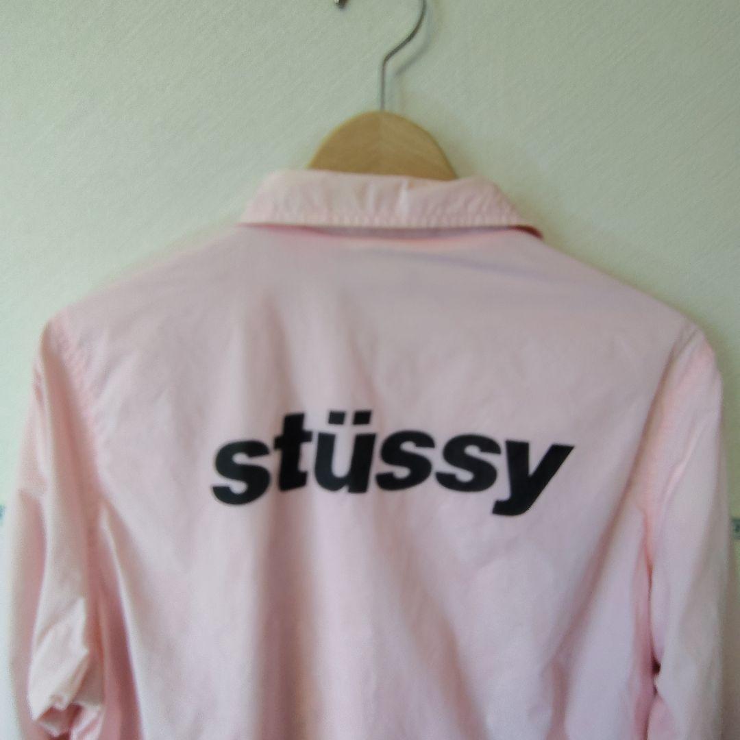 stüssy ピンク ナイロンジャケット コーチジャケット