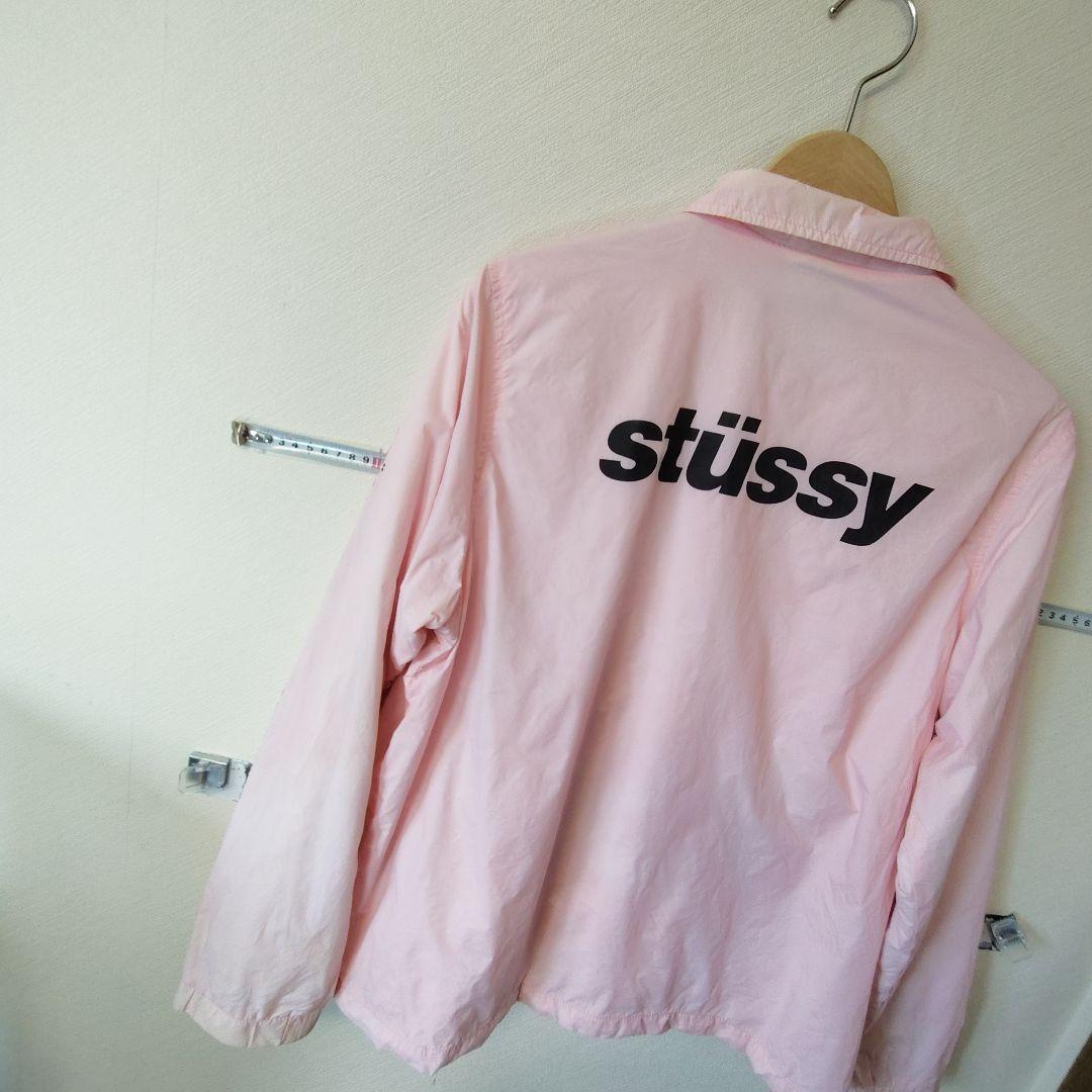 stüssy ピンク ナイロンジャケット コーチジャケット