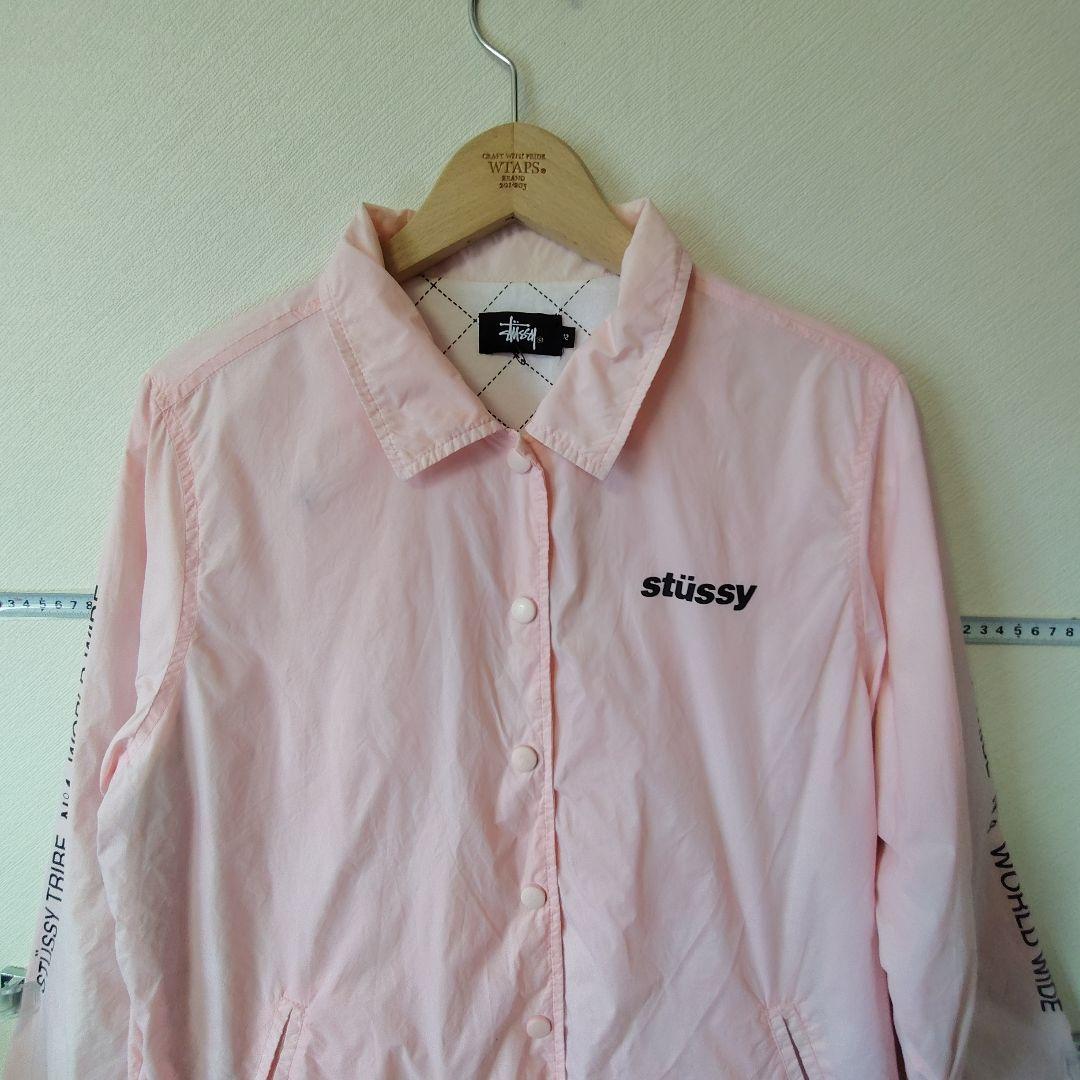 stüssy ピンク ナイロンジャケット コーチジャケット