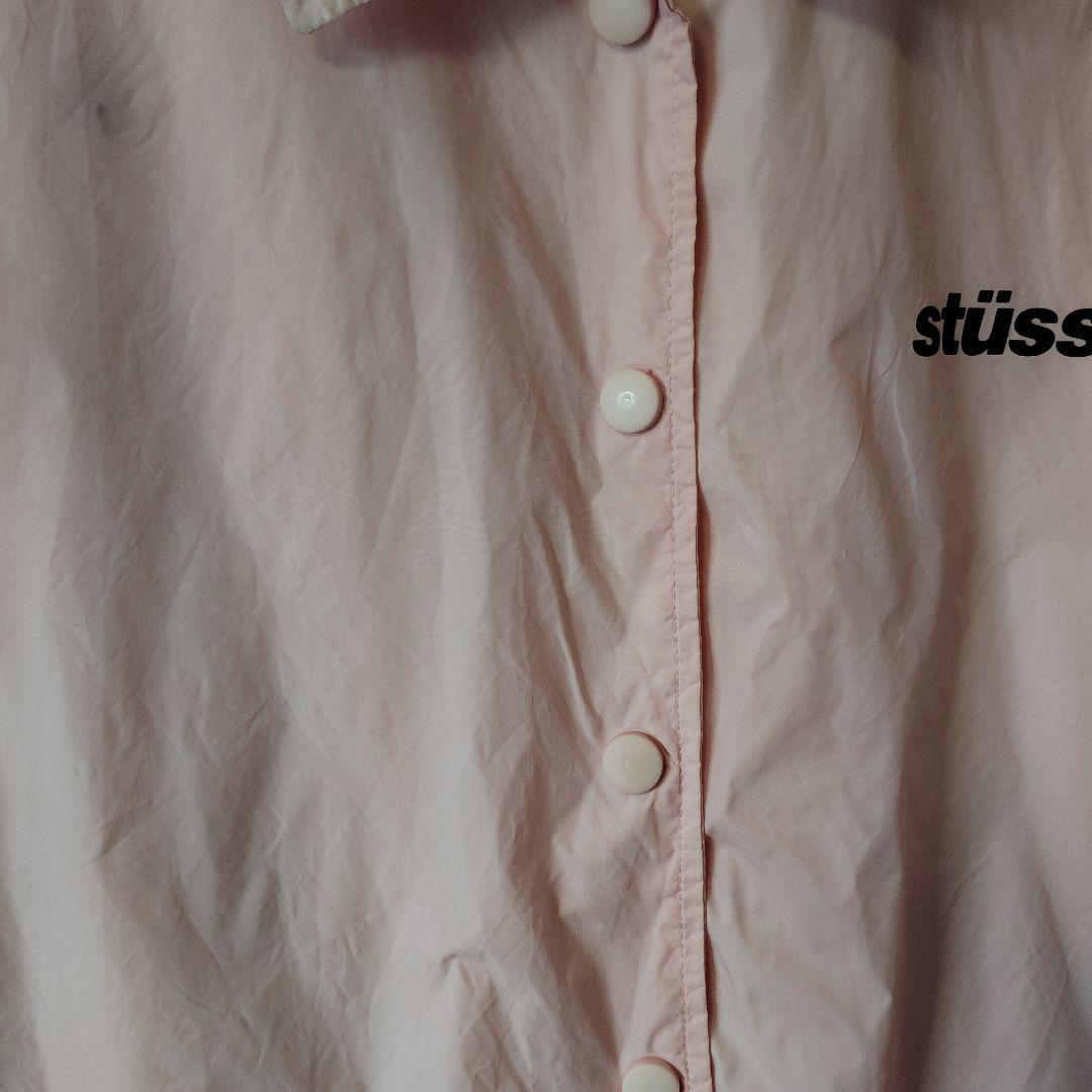 stüssy ピンク ナイロンジャケット コーチジャケット