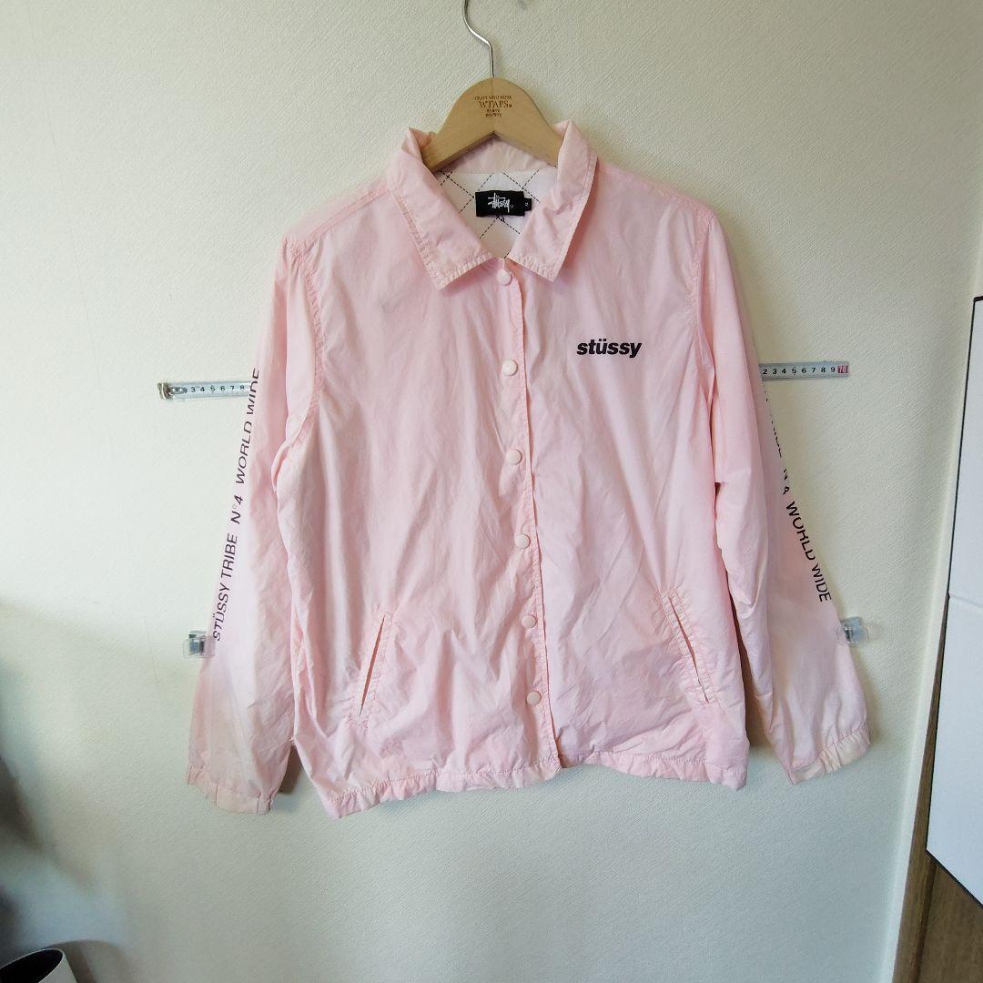 stüssy ピンク ナイロンジャケット コーチジャケット