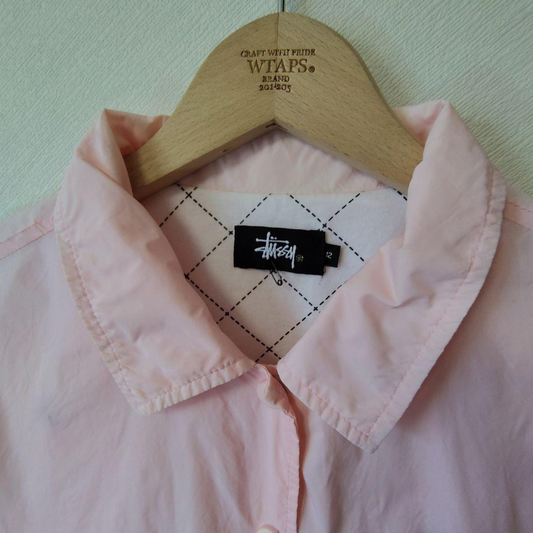 stüssy ピンク ナイロンジャケット コーチジャケット