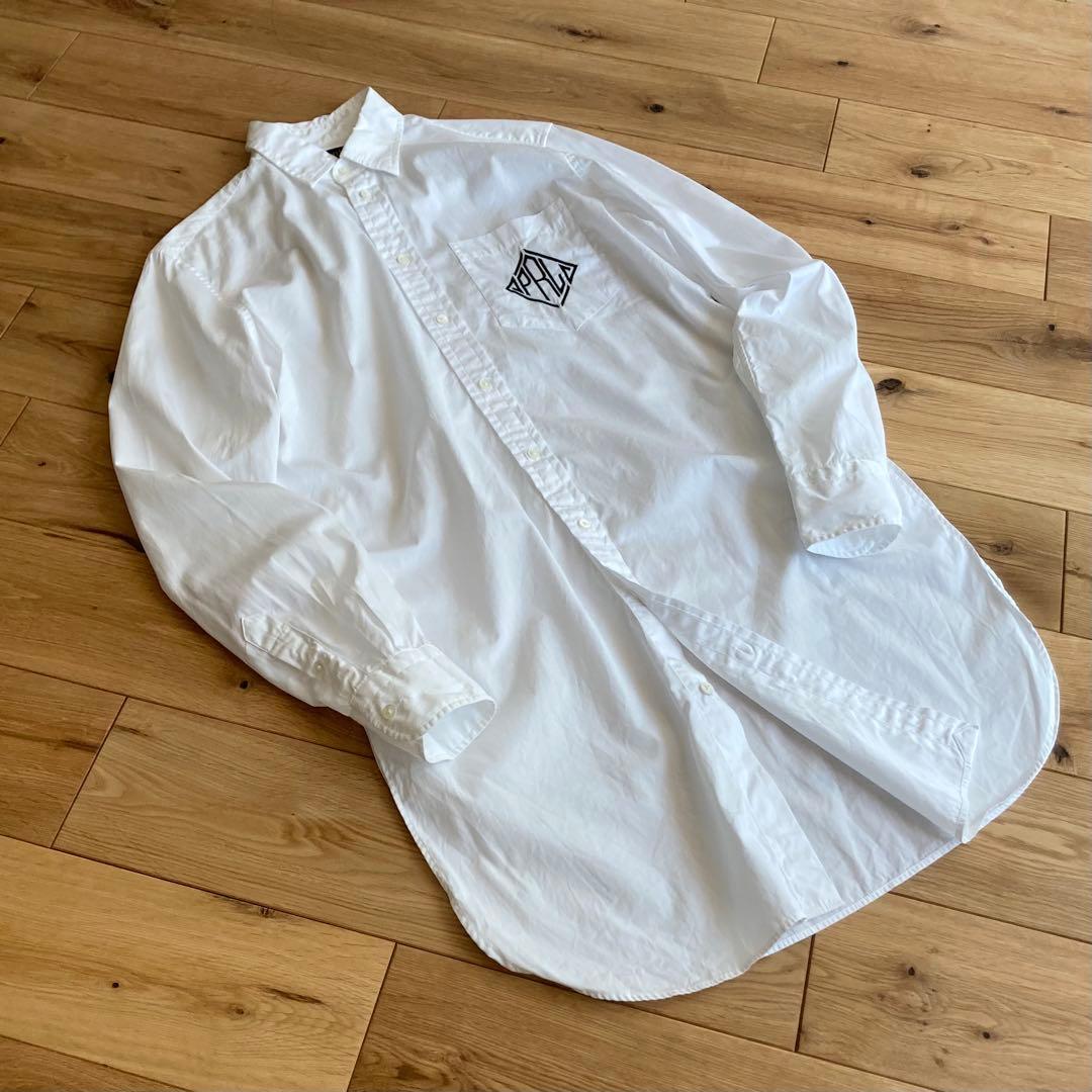 ポロ ラルフローレン ロゴ刺繍 ポケット付 ブロード シャツ ワンピース