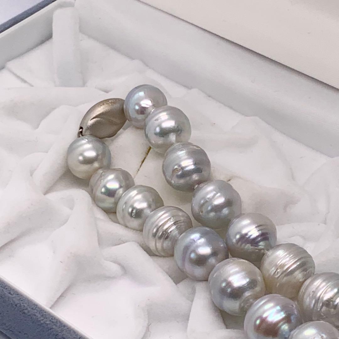 K14WG/南洋白蝶真珠 大珠 ネックレス イヤリングセット パール テリ最強 K14WG/南洋白蝶真珠 大珠 ネックレス イヤリングセット パール テリ最強