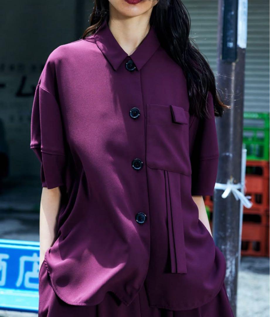 enfold TWO WAY BLOUSE CARDIGAN ボルドー