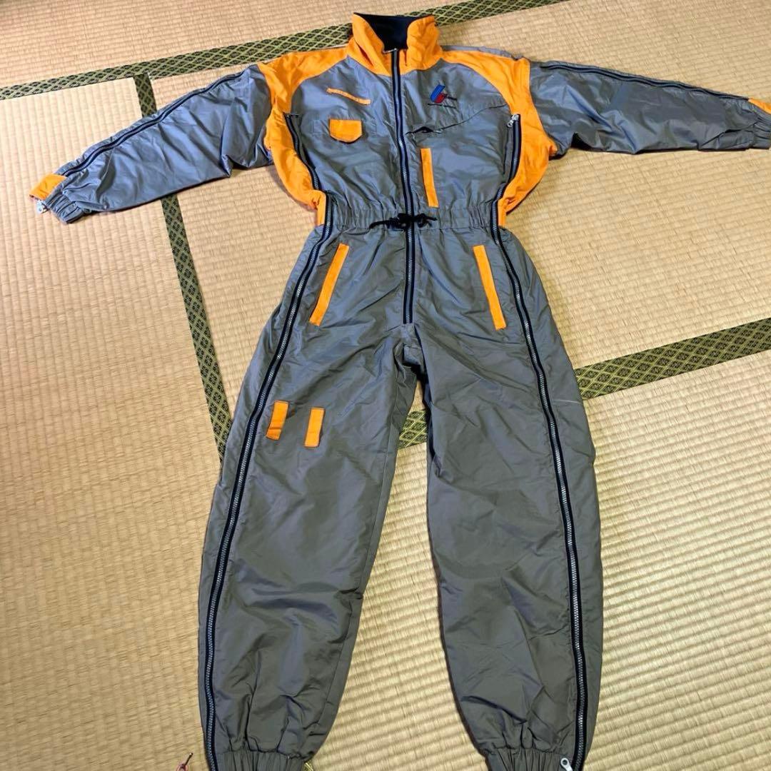 フライトスーツ グレーオレンジ ジャンプスーツ　女性用　S フルジップ