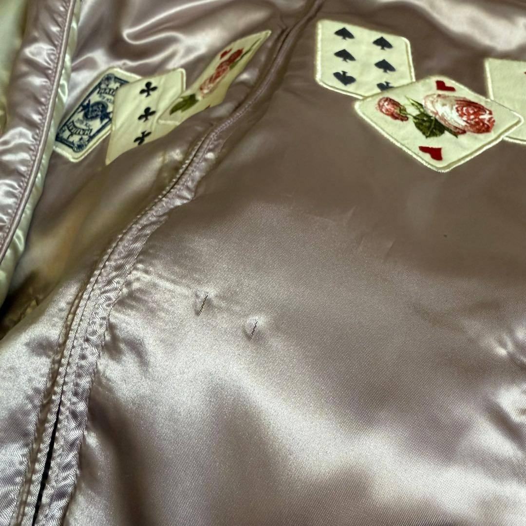 PINK HOUSE スカジャン サテン リバーシブル 刺繍 フラワー トランプ PINK HOUSE スカジャン サテン リバーシブル 刺繍 フラワー トランプ