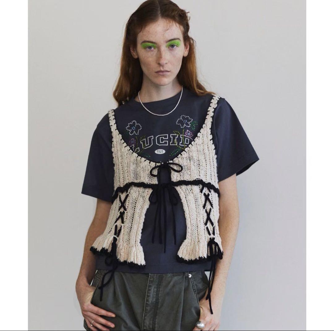 MAISON SPECIAL Wide Rib Lace Up Bustierトップス