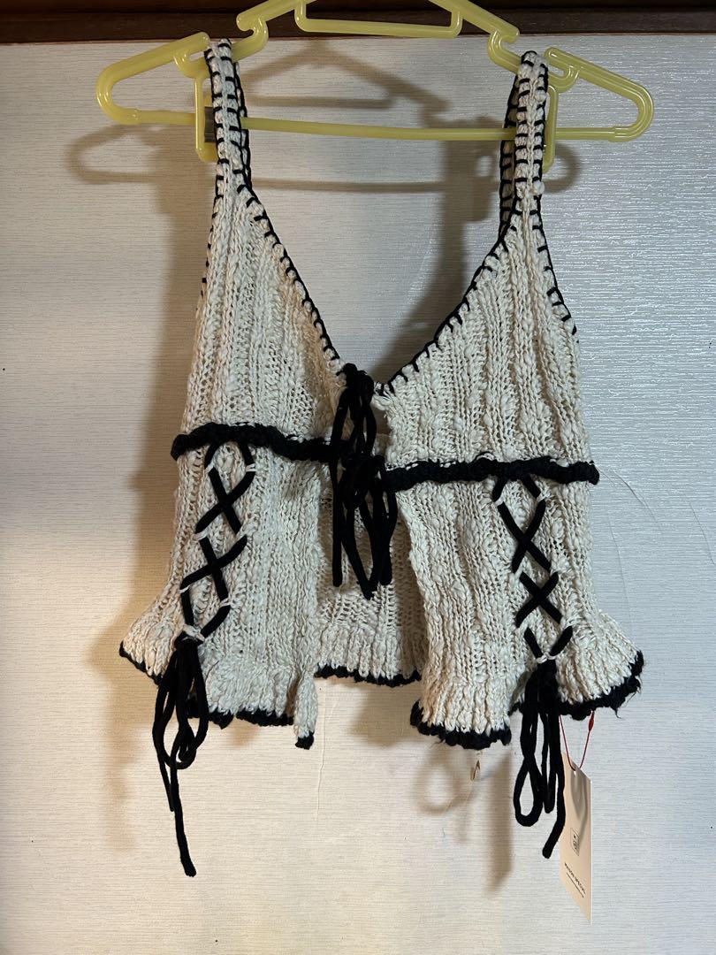 MAISON SPECIAL Wide Rib Lace Up Bustier