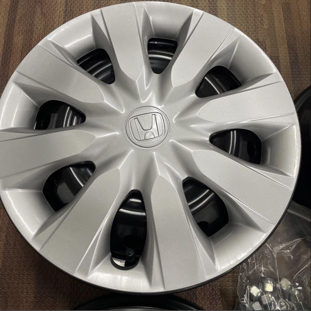 新車外し　N-BOX純正鉄チンホイールキャップ付き4本セット