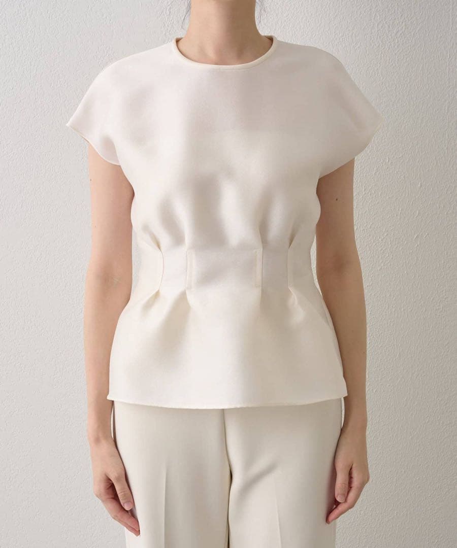 Drawing Numbers シルキーダブルクロスウエストタックブラウスM Drawing Numbers