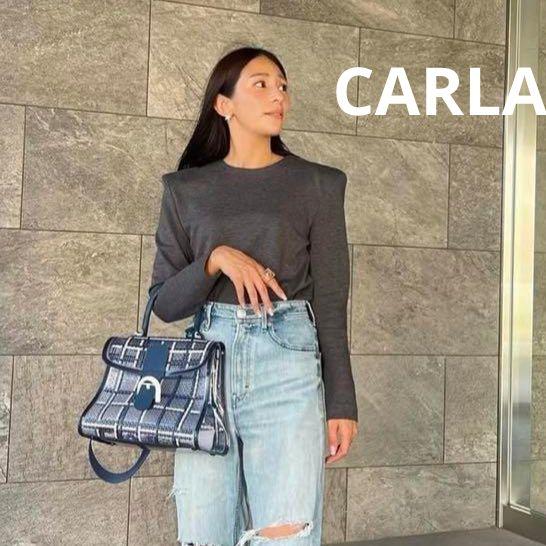 美品 CARLA Lady shoulder tops（チャコール・肩パッド付