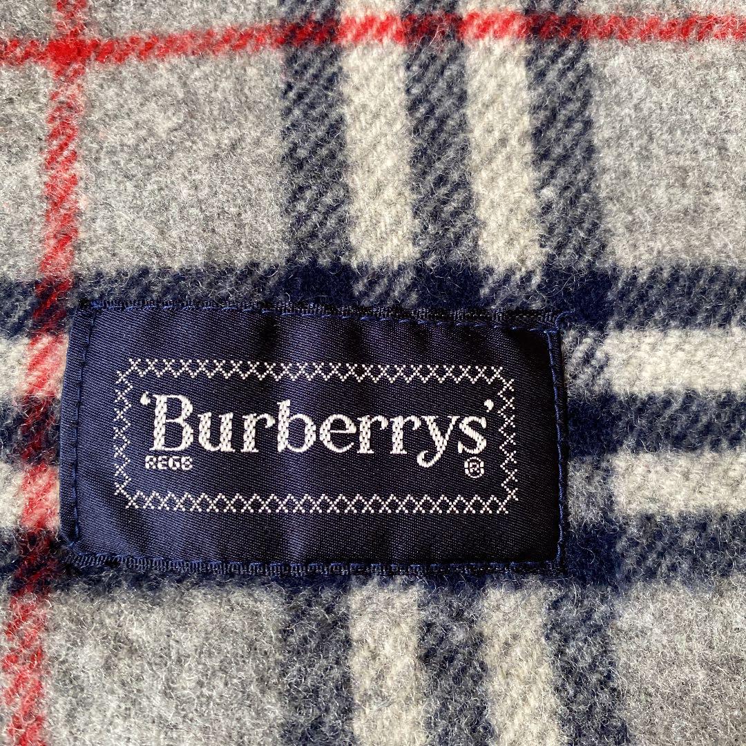 ブランド バーバリー ホースロゴ 刺繍 ウール グレー huVPF-m22108473380 大判 ブランケット ノバチェック いします