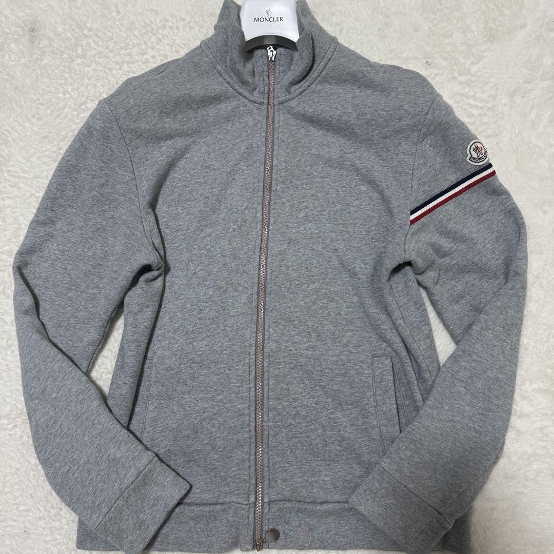 MONCLER トラックジャケット ジップアップ トリコロール ロゴワッペン Ｌ 美品！MONCLER トラックジャケット ワッペン トリコロール